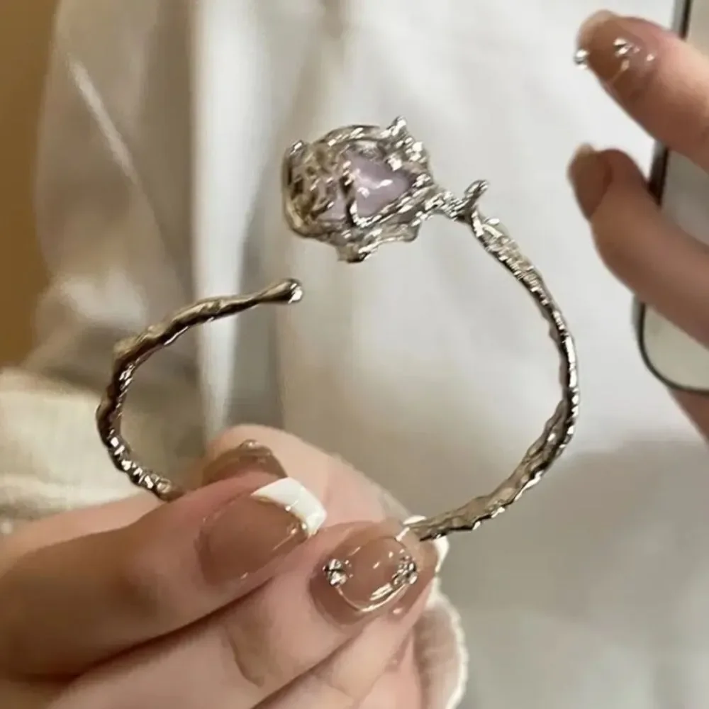 ✨🆕✨ Elegant Chic Purple Rose Flower Bracelet Cuff ✨